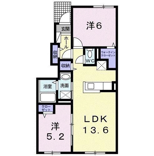 プレミアII(2LDK/1階)の間取り写真