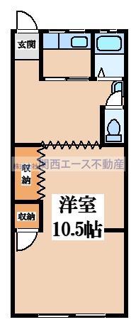コンラッド長瀬(1DK/3階)の間取り写真