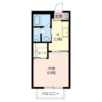 GRヴィレッジD棟(1K/1階)の間取り写真