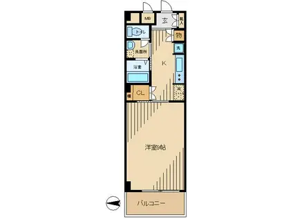 パレ・ハマダ(1K/4階)の間取り写真