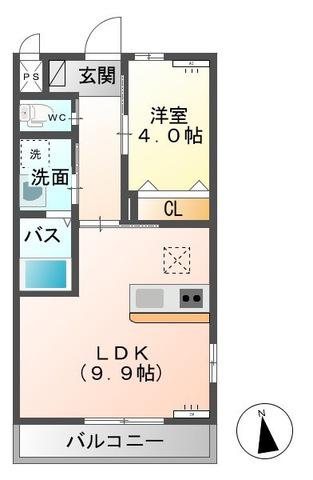 ア・ディーゴ(1LDK/2階)の間取り写真