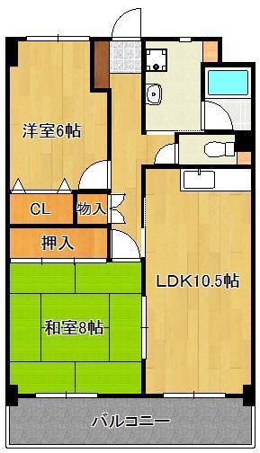 ANビル(2LDK/3階)の間取り写真