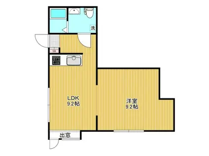 Kハウス(1LDK/1階)の間取り写真