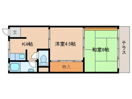 吉川マンション(2DK/1階)の間取り写真