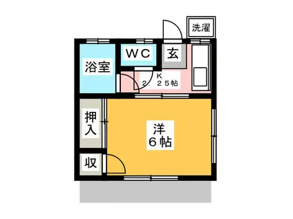 あけぼの荘(1K/1階)の間取り写真