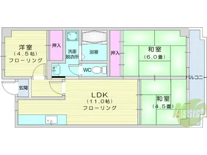 共立愛宕橋ビル(3LDK/3階)の間取り写真