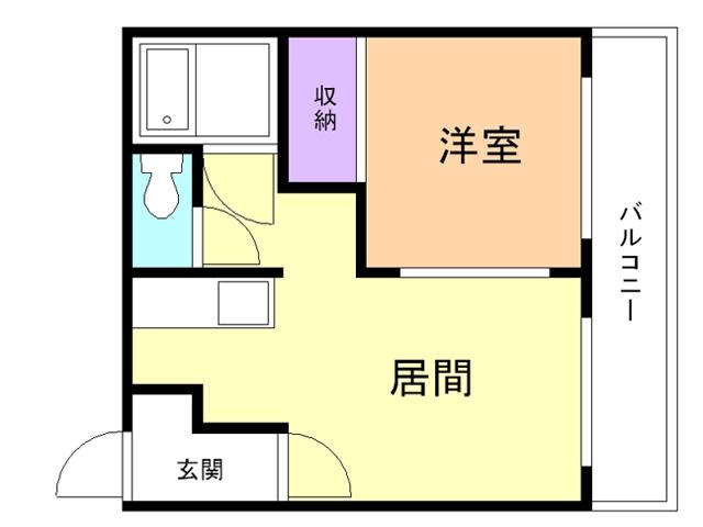 橋本HGビル(1DK/3階)の間取り写真