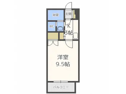 エルシー24(1K/3階)の間取り写真