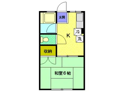 シティハイムワコーII(1K/1階)の間取り写真