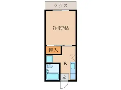 サンシャインKANOYA(1K/1階)の間取り写真