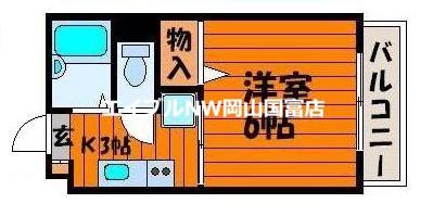 リバーサイド幸和(1K/4階)の間取り写真