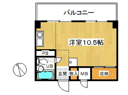 稲毛東ハイツ(ワンルーム/3階)の間取り写真