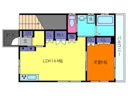 メゾンKNS(1LDK/1階)の間取り写真