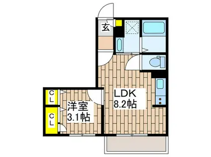 BRIGHTSII(1LDK/2階)の間取り写真