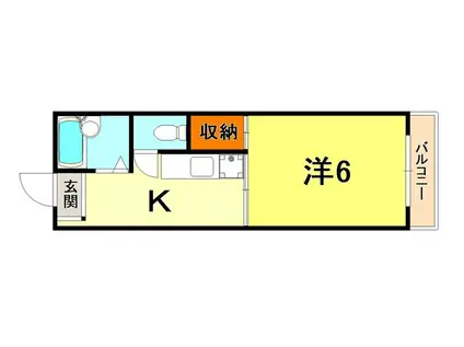 コスモハイツ高尾(1K/1階)の間取り写真