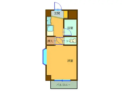 ジュネス瓢箪山(1K/3階)の間取り写真