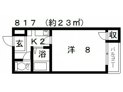 エマーユサンスイ藤井寺(1K/4階)の間取り写真
