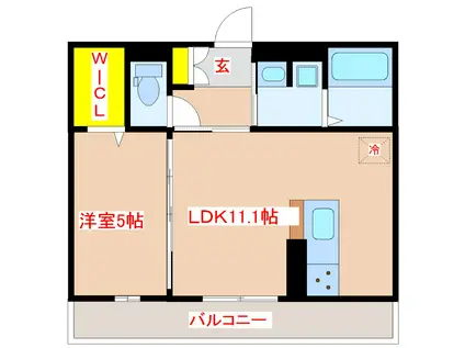D-ROOM薩摩川内西向田町(1LDK/3階)の間取り写真