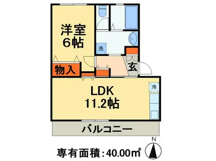 ソフィア本郷(1LDK/2階)の間取り写真