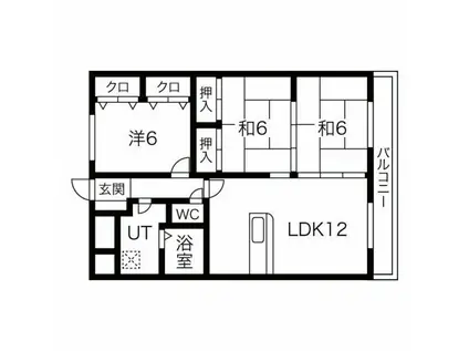 ラグジェレディK弐号館(3LDK/2階)の間取り写真