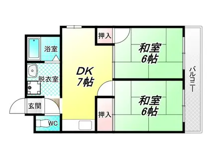 あけぼのマンション(2DK/3階)の間取り写真