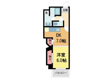 ロイヤルメゾン鹿塩弐番館(1DK/3階)の間取り写真