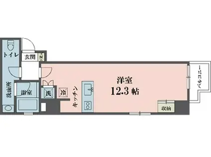アムス四谷三丁目(ワンルーム/9階)の間取り写真
