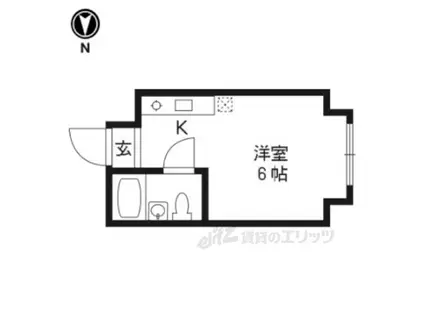 コーポさかき(ワンルーム/2階)の間取り写真