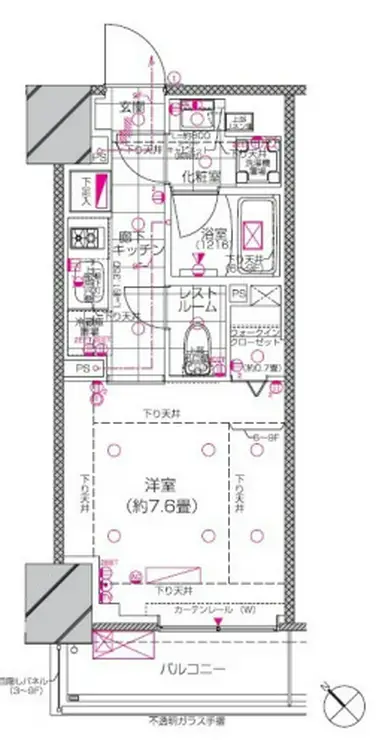 ピアース赤坂 9階階 間取り