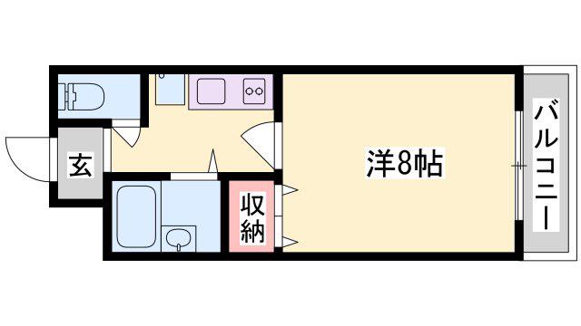 プチタウン(1K/3階)の間取り写真