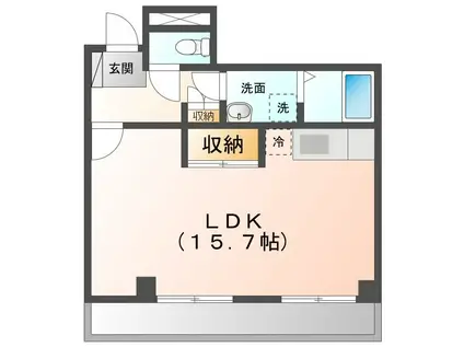 ステップI(ワンルーム/4階)の間取り写真