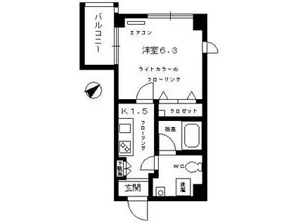 ソレーユ横濱大口(1K/6階)の間取り写真