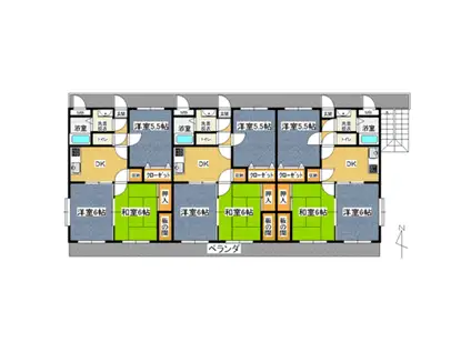 ファミーユ寿(3DK/3階)の間取り写真