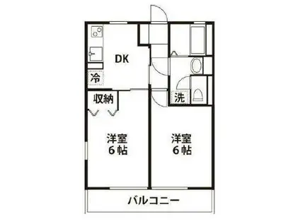 エクセレント毛野I(2DK/2階)の間取り写真