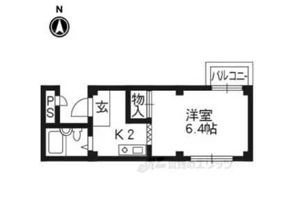 エントピアハイツ(1K/3階)の間取り写真