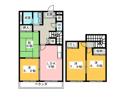 マリーヴィラII(4LDK/5階)の間取り写真