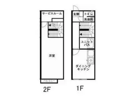 ソレイユI(1SDK/1階)の間取り写真