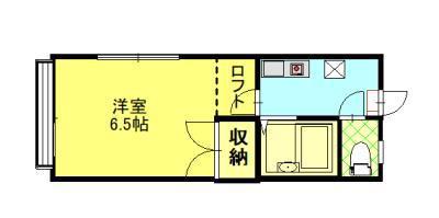 ヴィラージュUけやき通(1K/2階)の間取り写真