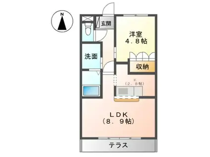エール ブランシュ(1LDK/1階)の間取り写真
