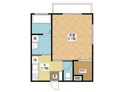 SIGNPOST柳谷 B棟(1K/1階)の間取り写真