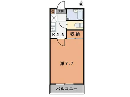 カランドリエ松島(1K/2階)の間取り写真