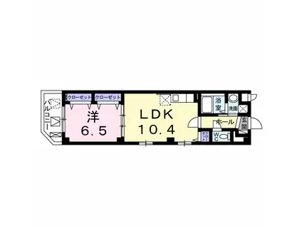 HATレジデンス(1LDK/2階)の間取り写真