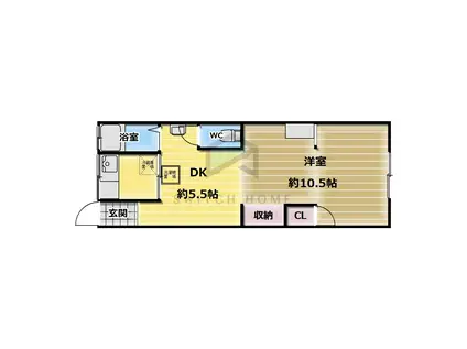 コンラッド長瀬(1LDK/3階)の間取り写真