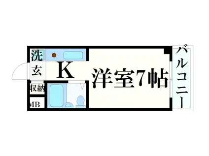 ウイングス北平野(ワンルーム/3階)の間取り写真