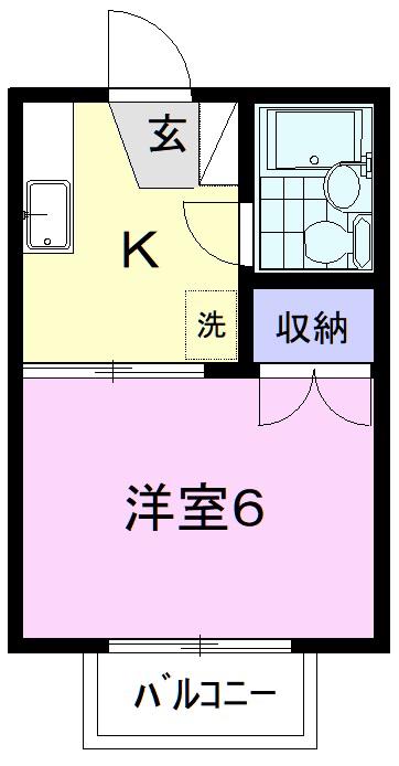コーポ伝法(1K/1階)の間取り写真