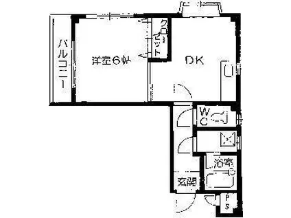 フォルテ石井(1DK/3階)の間取り写真