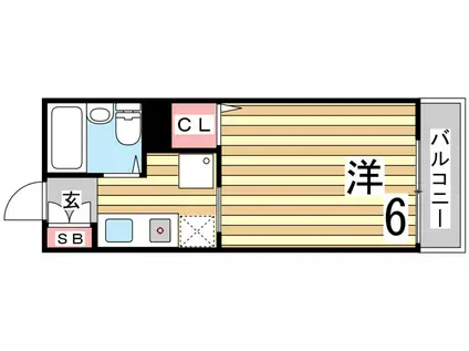 メゾンドアヴニール名谷(1K/2階)の間取り写真