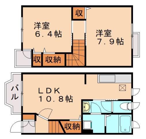 グローヴ・ヒルズ(2LDK/1階)の間取り写真