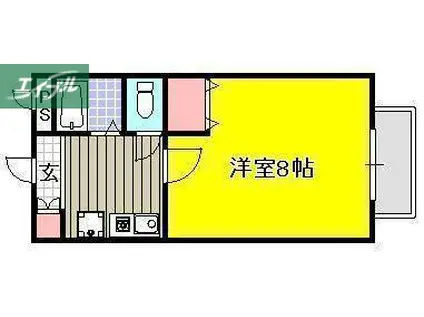 ミレニアム富町(1K/2階)の間取り写真