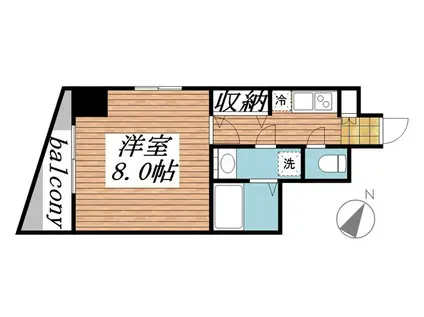 メゾン・ド・ヴィレ 白金台(1K/3階)の間取り写真